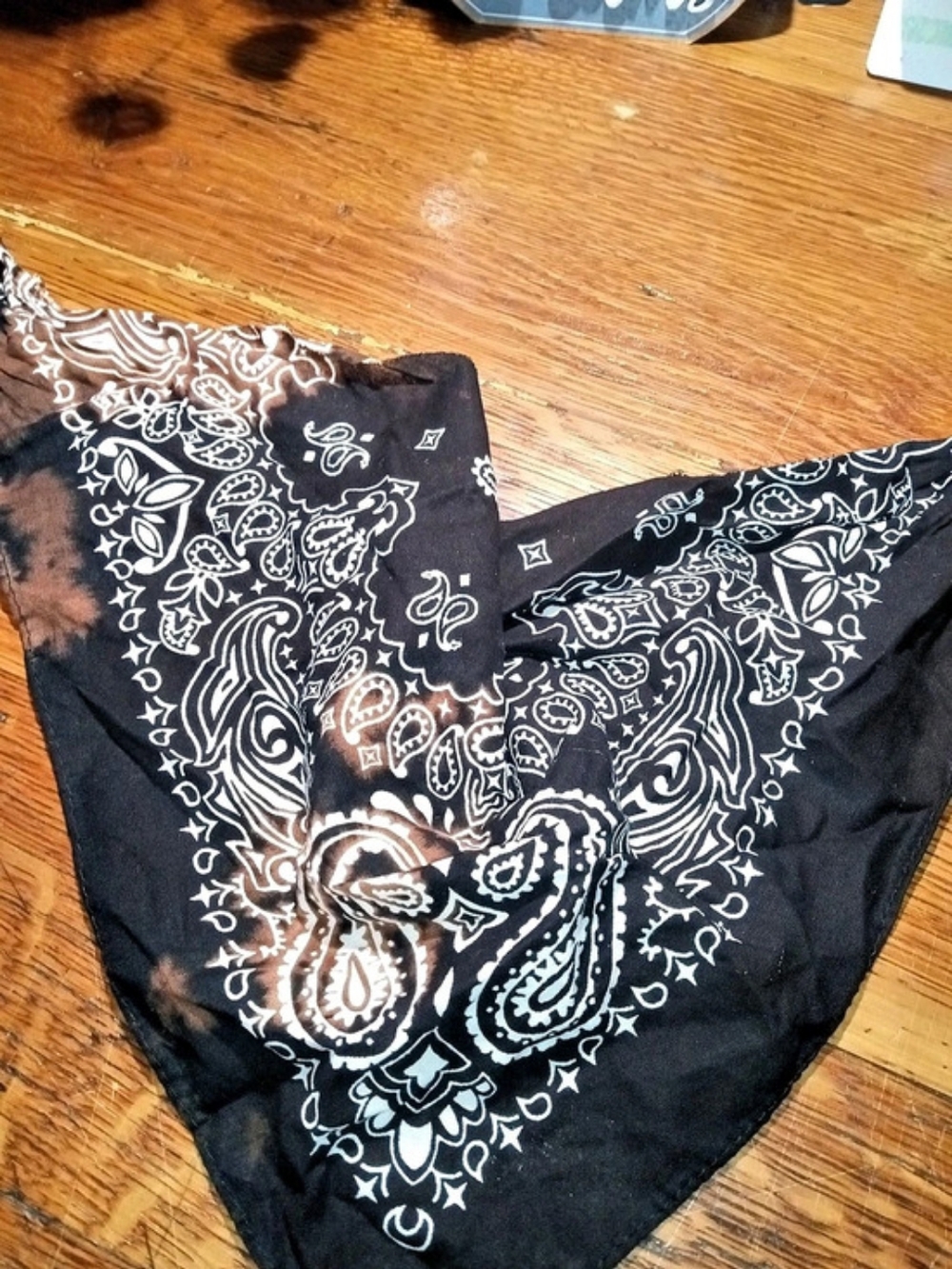 Paisley Scarf in Black & White half For A Twilly Or Pendant Holder